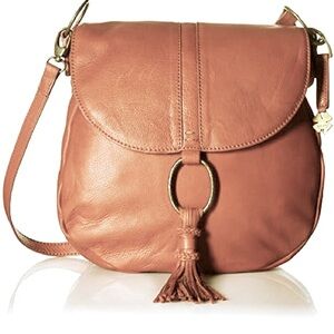 Lucky Brand Athena leather convertible crossbody saddle satchel purse